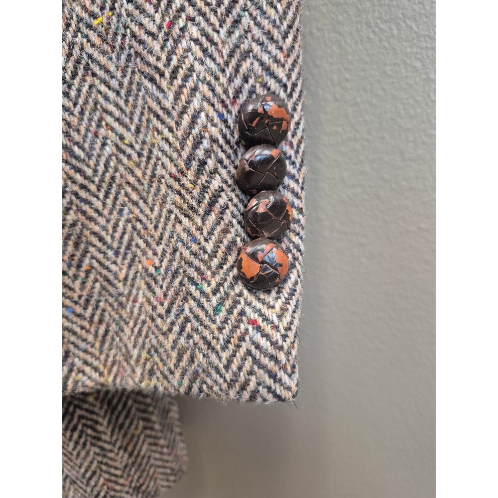 Kuppenheimer 44R Harris Tweed Blazer Mens Large Wool Herringbone Sport Coat - Picture 5 of 8